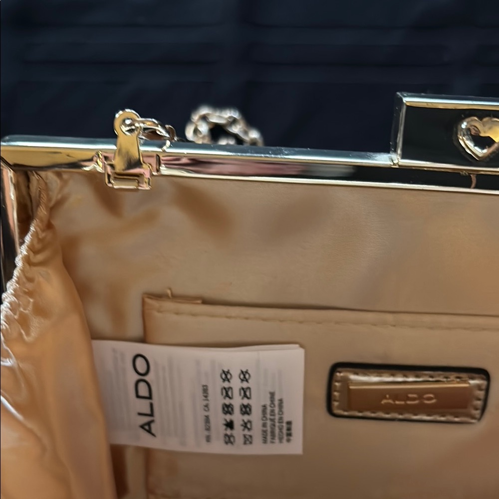 Also Gold and Silver Metallic Clutch with Chain Strap - Picture 2 of 2